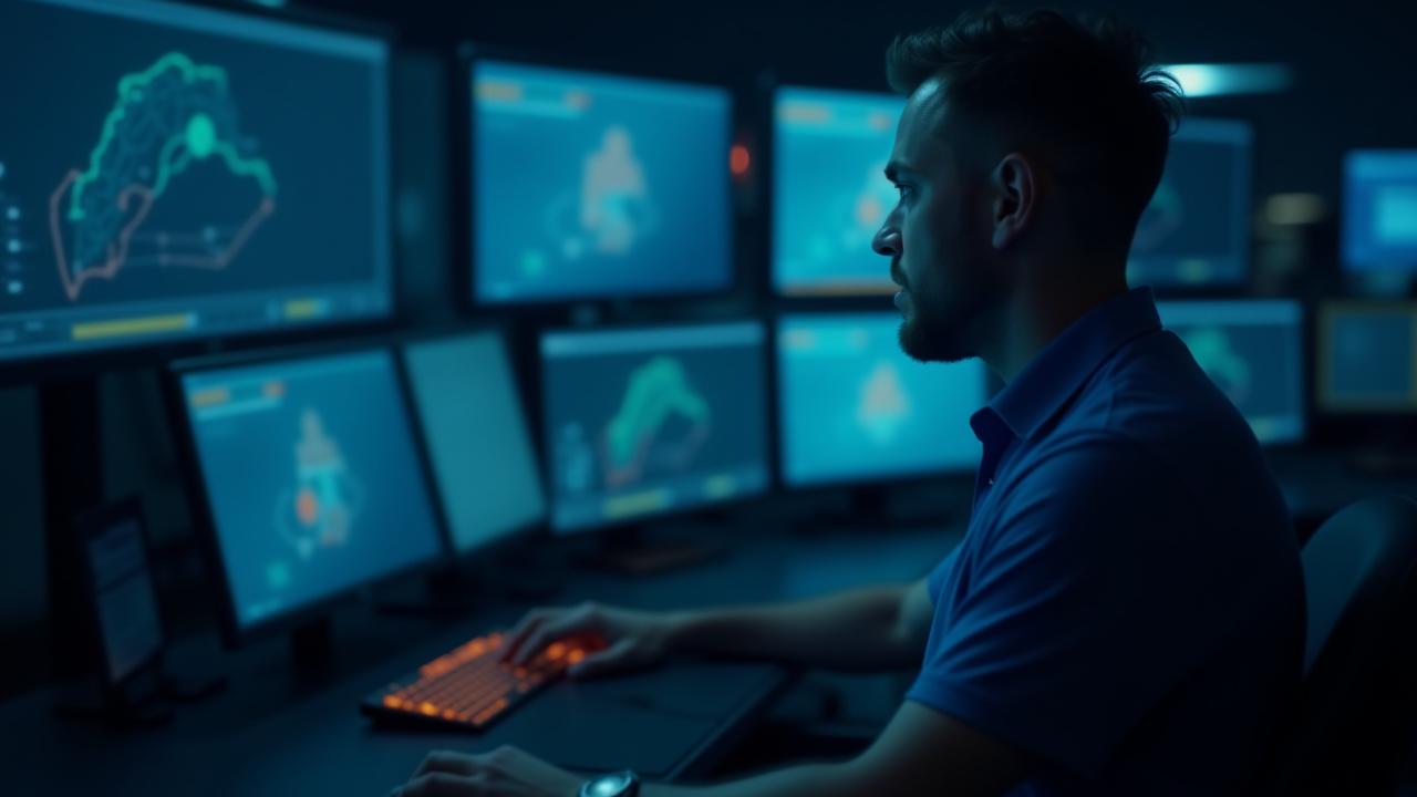 Modern logistics dispatch center with professional MDH staff managing freight