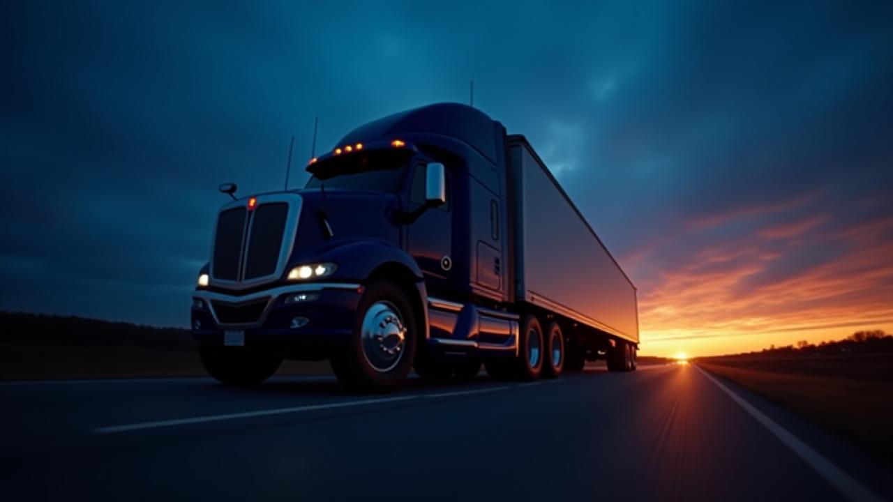 Modern MDH logistics truck on an Ohio interstate at dawn